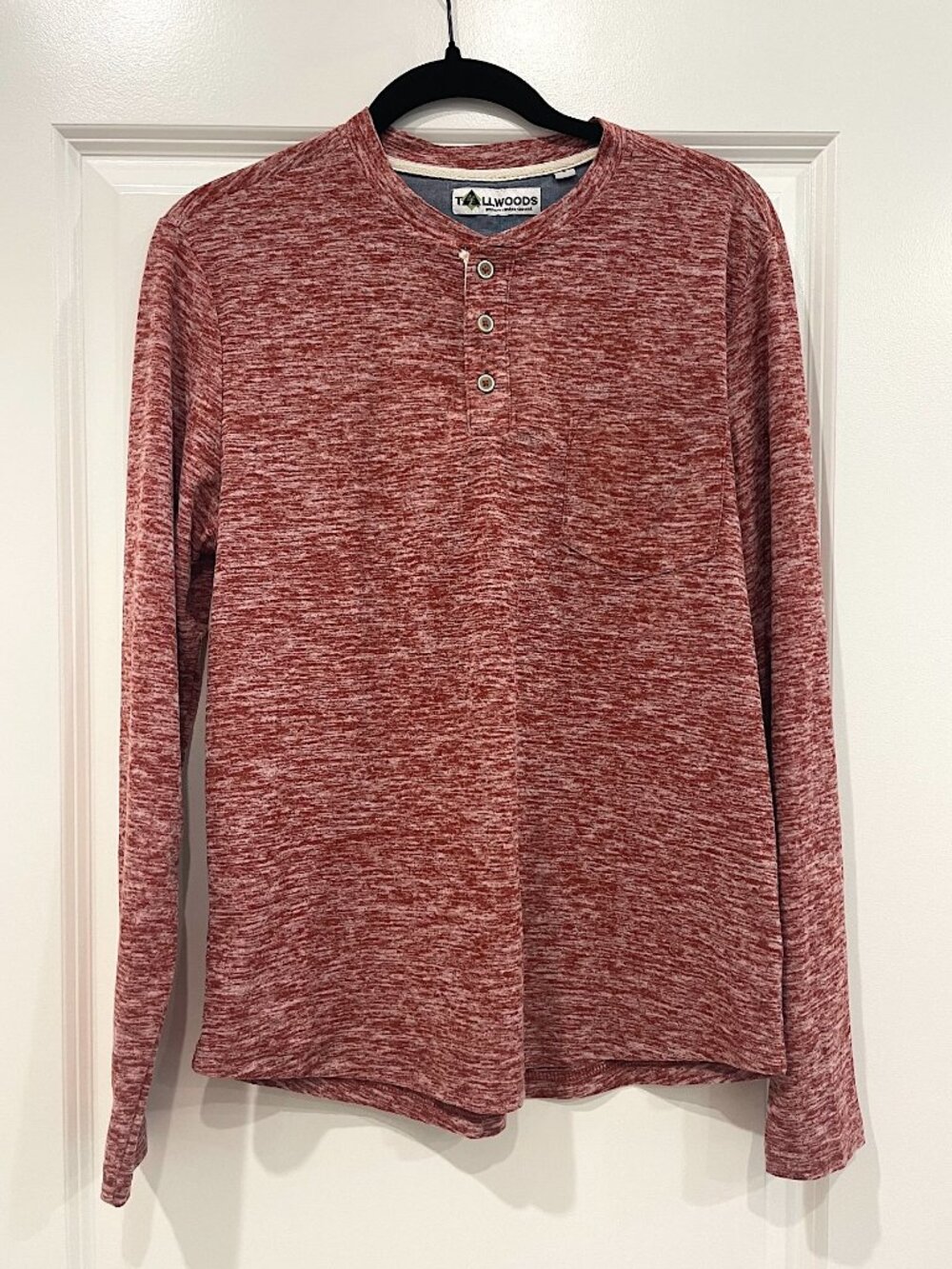 Tallwoods Fleece Henley Pullover Men's S Red